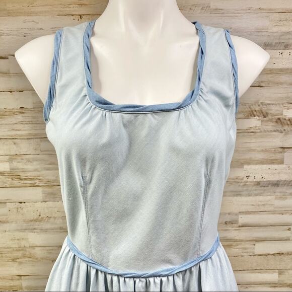 Levi’s Made and Crafted Chambray Splash Dress Womens Size 0 Blue with Pockets - Picture 3 of 14